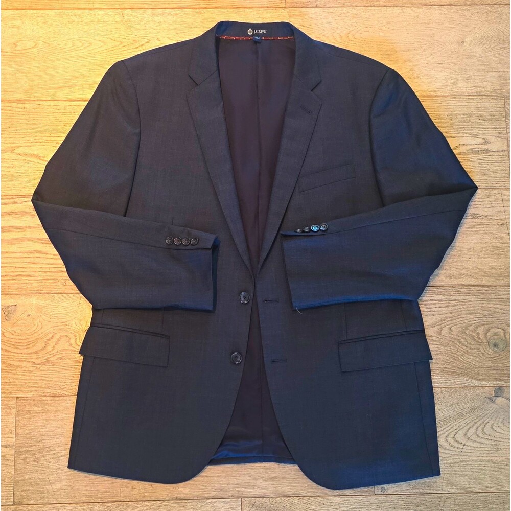 J.Crew Ludlow 44R Mens Navy Italian Wool Suit Jacket Blazer 2-Button Notch